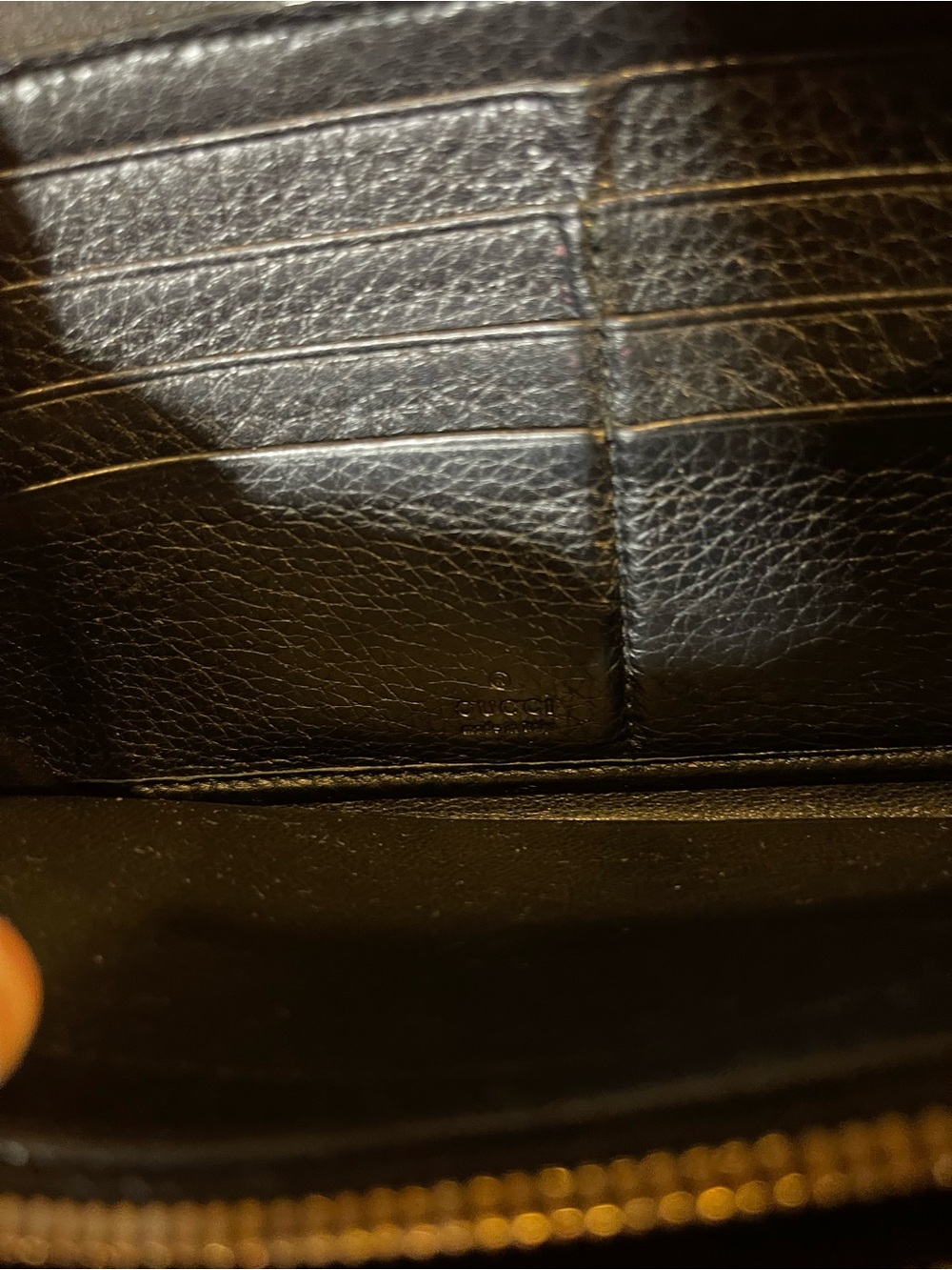 Gucci Black Leather Zip Wallet with Tassel and Embossed GG - Picture 10 of 14